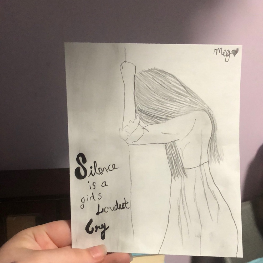 Silence is a girls Loudest Cry Drawing